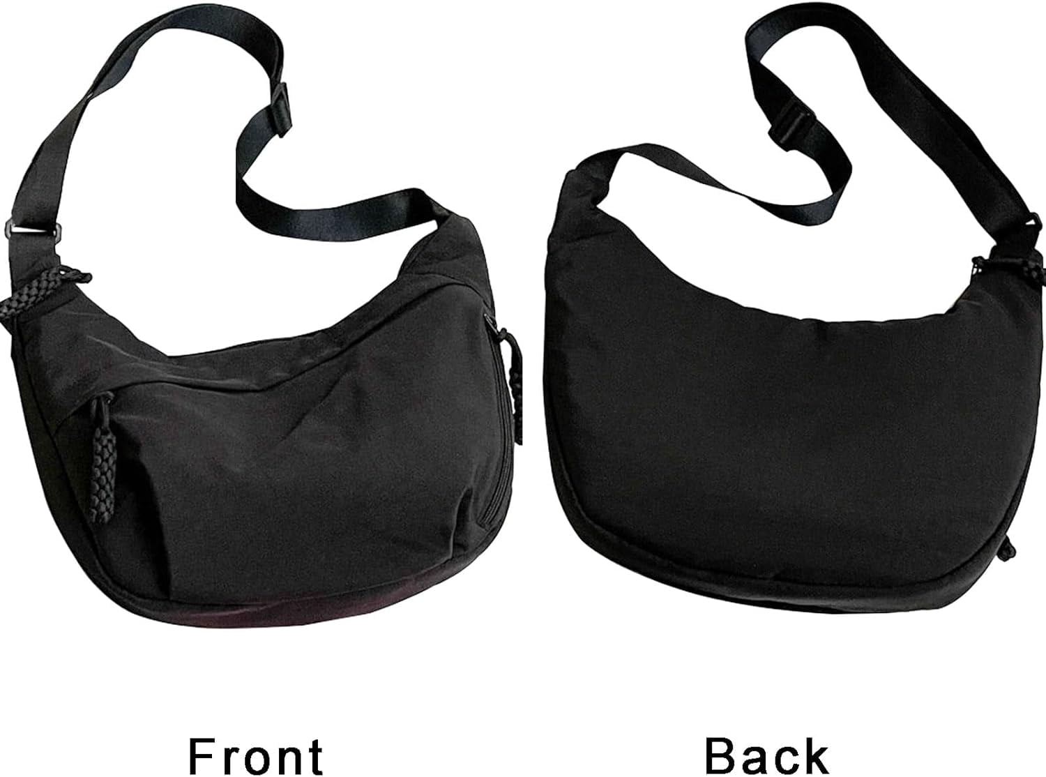 Crescent Bag for Women Men Nylon Crossbody Bags Multi-Pocket Sling Bag Roomy Hobo Bags Moon Bag Slouchy Dumpling Bag