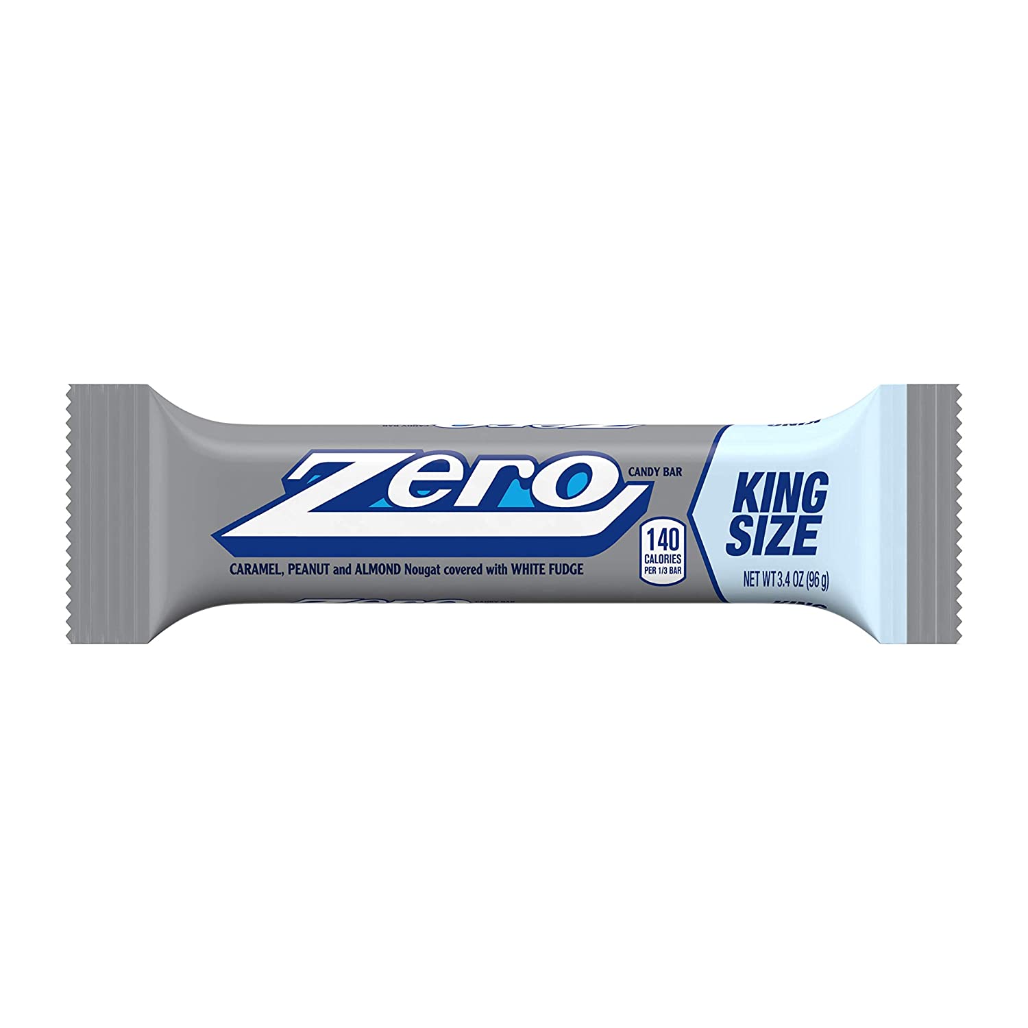 ZERO White Fudge, Caramel, Peanut and Almond Nougat Candy, Bulk, 1.85 oz Bars (24 Count)
