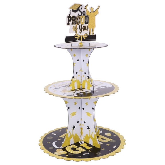 AURARMLET 1Set Multi Layer Paper Cake Stand Cupcake Holder for Graduation Celebration