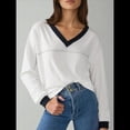 thumbnail image 4 of Blusas de Larga para Mujer, Blusas de Otoño, Camisetas Informales de Cuello en V Suaves y de Gran Tamaño, Ropa de Moda, Conjuntos XL, 4 of 6
