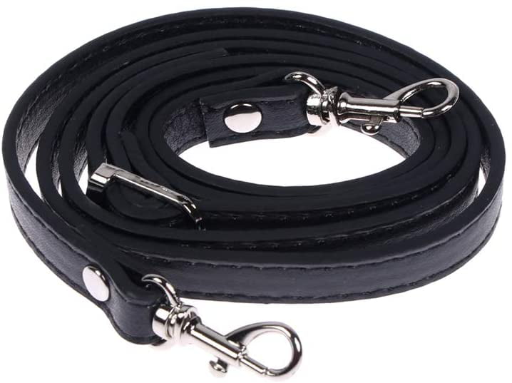 Gold Clasp Purse Handle Strap-Replacement Faux Leather Handbag-Strap Short Shoulder Bag Strap Replacement With Metal Clasp Black