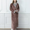 thumbnail image 2 of Full Length Flannel Bathrobe Pajamas Women Belted Plush Soft Fleece Long Bath Robes Nightgown Spa Sleepwear Housecoat (Large, Coffee), 2 of 6