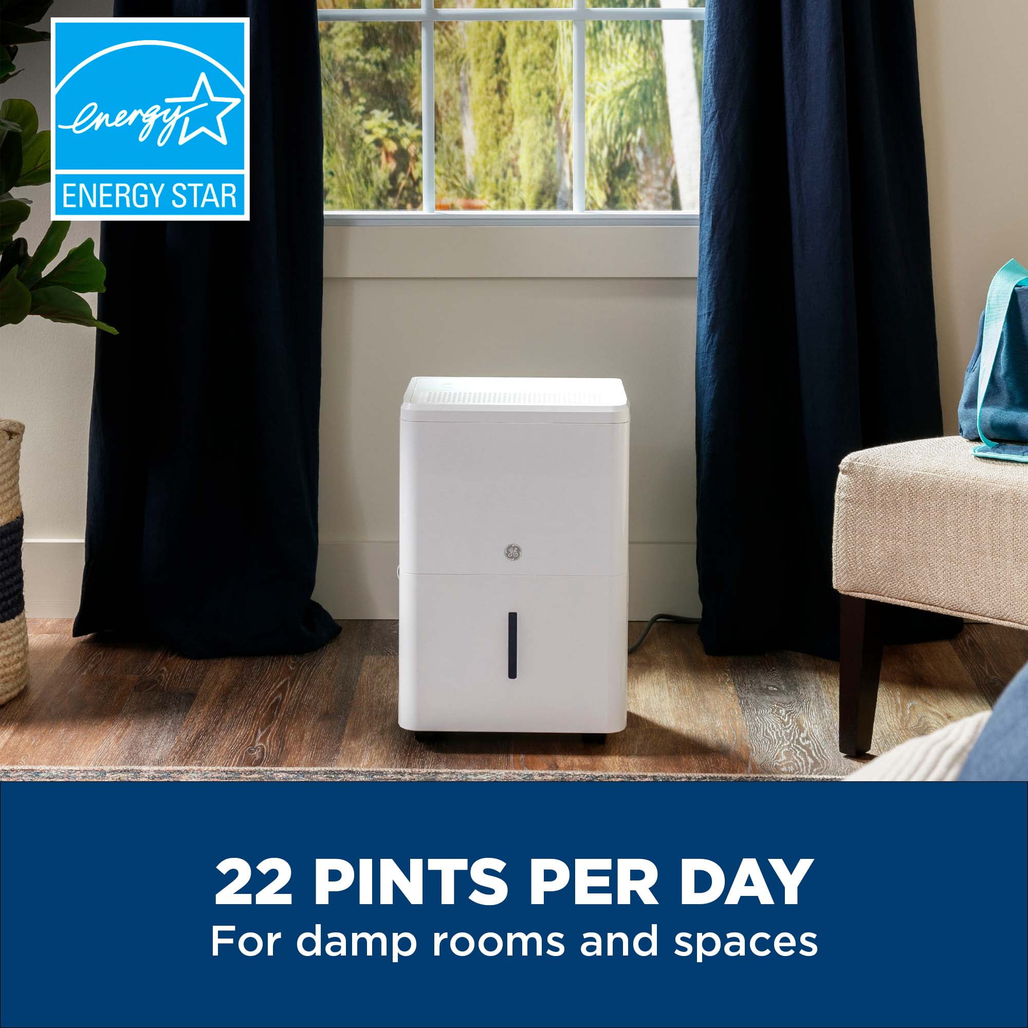 GE Energy Star Portable 22 Pint Dehumidifier, Perfect for Bedroom or Rooms up to 1500 Sq ft Sansujyuku sansujyuku.com
