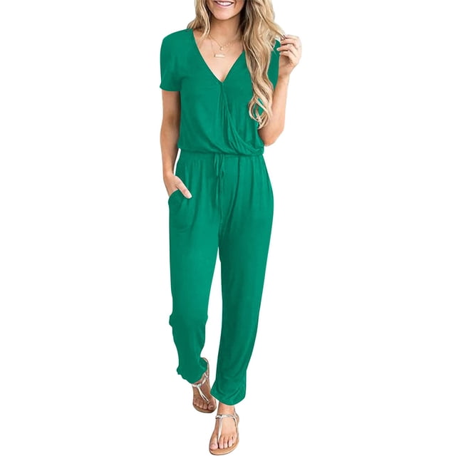 Mono PRETTYGARDEN verde de manga corta medium casual