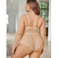 thumbnail image 2 of XmhyTop - Body de Lencería para Mujer Talla Grande (4XL) Camello, Sexy y de Encaje, Baby Doll de una Pieza, 2 of 3