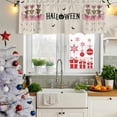 thumbnail image 5 of Halloween Curtain Valances for Windows, Kitchen Valance Window Treatments Panel 2 Pack, Pink Ballet Skull Bat Rustic Rod Pocket Short Curtains for Bathroom Bedroom 42 x 18 Inch, 5 of 8