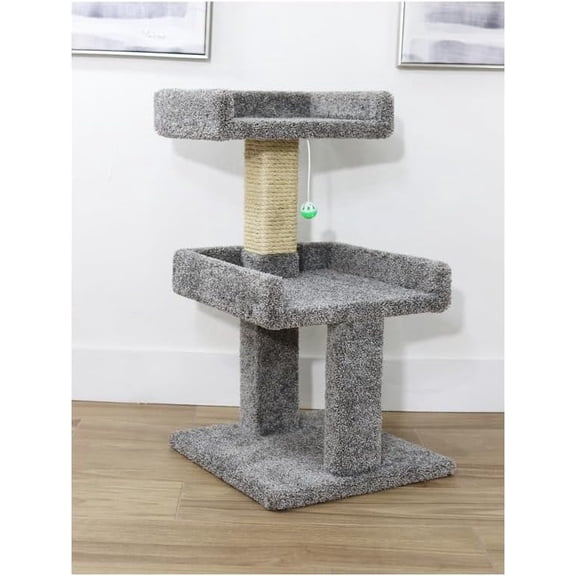HomeStock Old World Charm Perch for Large Cats 40" W x 24" D x 30" H Spacious and Comfortable Perch for Large Cats with Soft Cushions and Scratching Posts