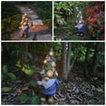 thumbnail image 6 of 12" Tall Solar Garden Statues Gnome with 6 Flower Lights Hat, Weather Proof Outdoor Decor Fairy Statue Gnome Ornament for Patio, Yard, Lawn, Porch, Housewarming Gifts, 6 of 9