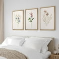 thumbnail image 3 of IDEA4WALL Framed Canvas Print Wall Art Set of 3 Wildflowers Botanical Prints Retro Elegant Flowers Floral Illustration Art Vintage Nature Wilderness Artwork for Room Decor - Natural 24"x36"x3, 3 of 5