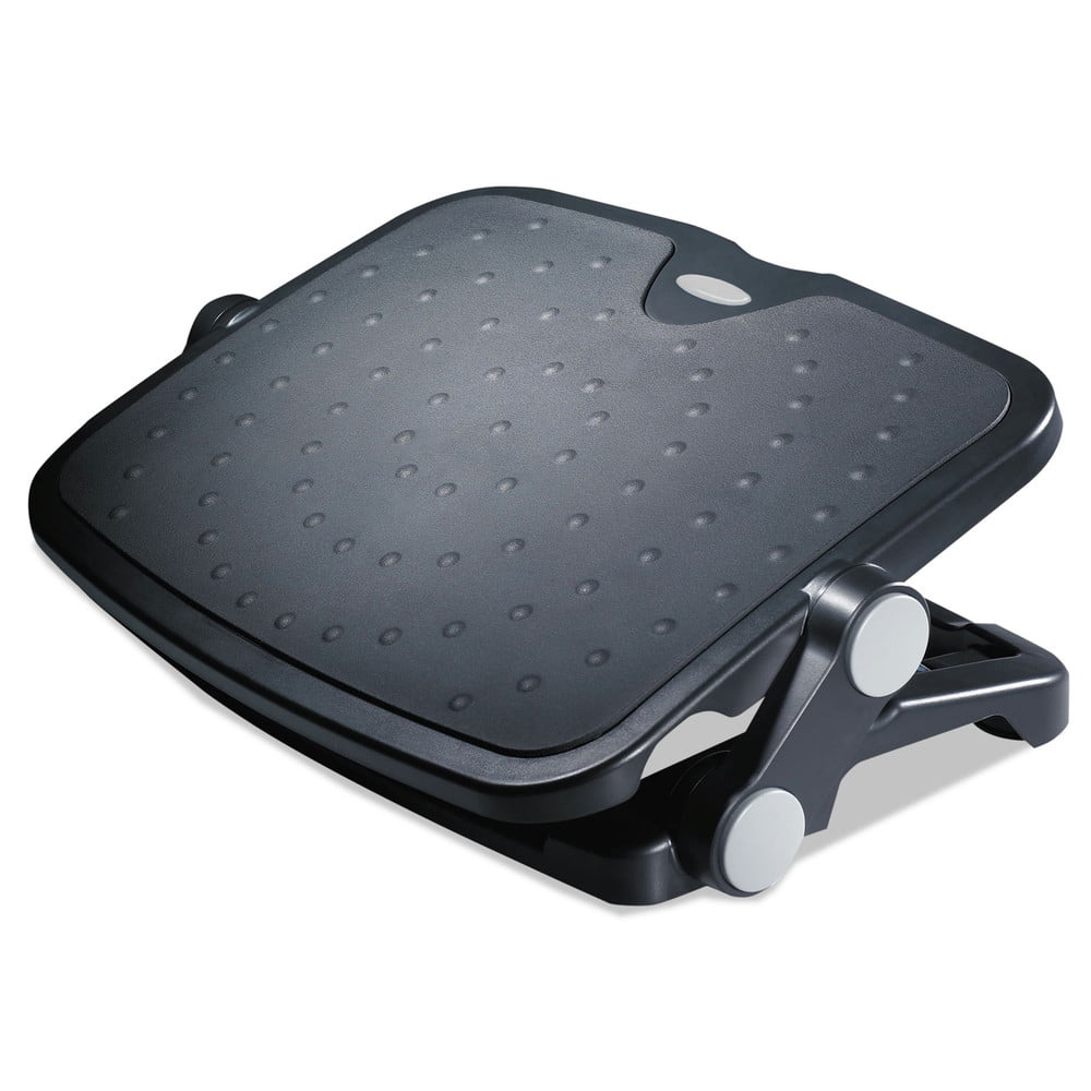 Alera ALEFS112 14 in. x 19.63 in. x 3.75 in. to 7.5 in. Soft Cushioned Ergonomic Footrest - Black