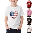 thumbnail image 2 of MKOSPLRT Kids Patriotic Graphic Tee, 4th of July American Flag Print Crew Neck Short Sleeve T-Shirt with Fun Designs Black 14-15Years, 2 of 5