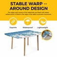 thumbnail image 4 of Blue Christmas Table Cloths for 4 Foot Rectangle Tables, Snowman Xmas Tree Snowflake Elk Winter Patio Waterproof Elastic Fitted Tablecloths, Washable Rectangular Table Cover for Camping, 4 of 8