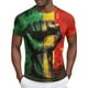 thumbnail image 1 of Pantalones Cortos Negros, Manga Corta Impresa de los Hombres, Cuello Redondo/Camisa, 1 of 4