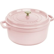 Staub Cast Iron Round Cocotte, Dutch Oven, 7-quart, serves 7-8, Made in France, Peony Pink