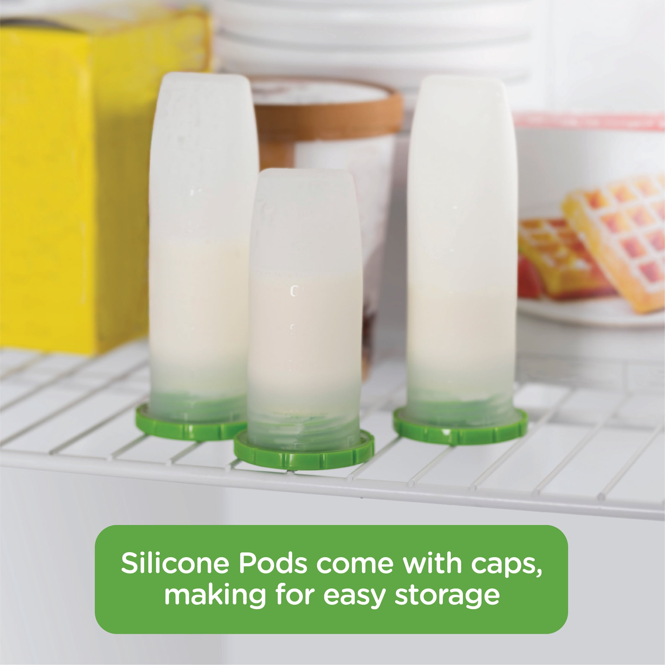 Playtex Baby Nurser Reusable Silicone PODS, Breastmilk Storage & Air-Free Feeding, 4 fl oz, 6 Count