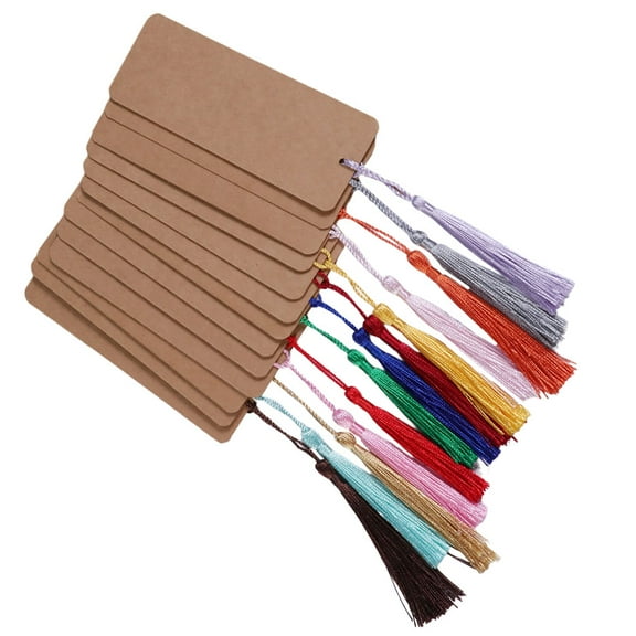 30 Pcs Paper Blank Bookmark Bookmarks Graffiti for Gift Personalized Labels Hanging Tag Rectangle DIY with Tassel