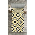 thumbnail image 3 of Ambesonne Geometric Quilted Bedspread Set 2 Pcs, Contemporary Design, Twin Size, White Black and Yellow, 3 of 3