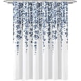 thumbnail image 5 of Weeping Flower Shower Curtain - Fabric Floral Vine Print Design, 72\u201d x 72\u201d, Navy and Blue, 5 of 6