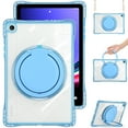 thumbnail image 2 of ELEHOLD Rotating Shockproof Case For Samsung Galaxy Tab A9+/ A9 Plus Full Body Protection Clear Rugged Cover, 360° Rotating Ring Hand Grip Stand, Nylon Shoulder Strap,Lightblue, 2 of 10