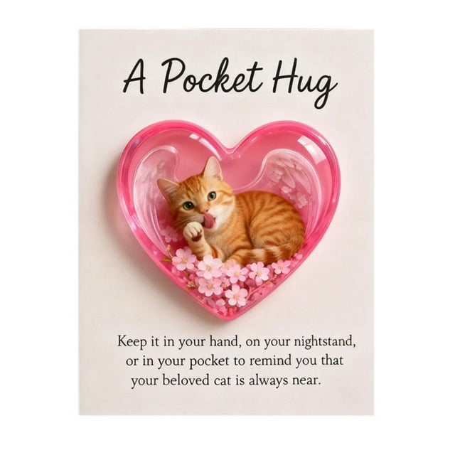 SharkTRUE Poche Commémorative pour Chat Hug2C en Forme de Cœur Nouveau Souvenir en Résine
