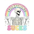thumbnail image 2 of Women's Casual Rainbow Skull Graphic Tee - Comfy Crew Neck Short Sleeve T-Shirt, Perfect for Summer & Sports, 2 of 6