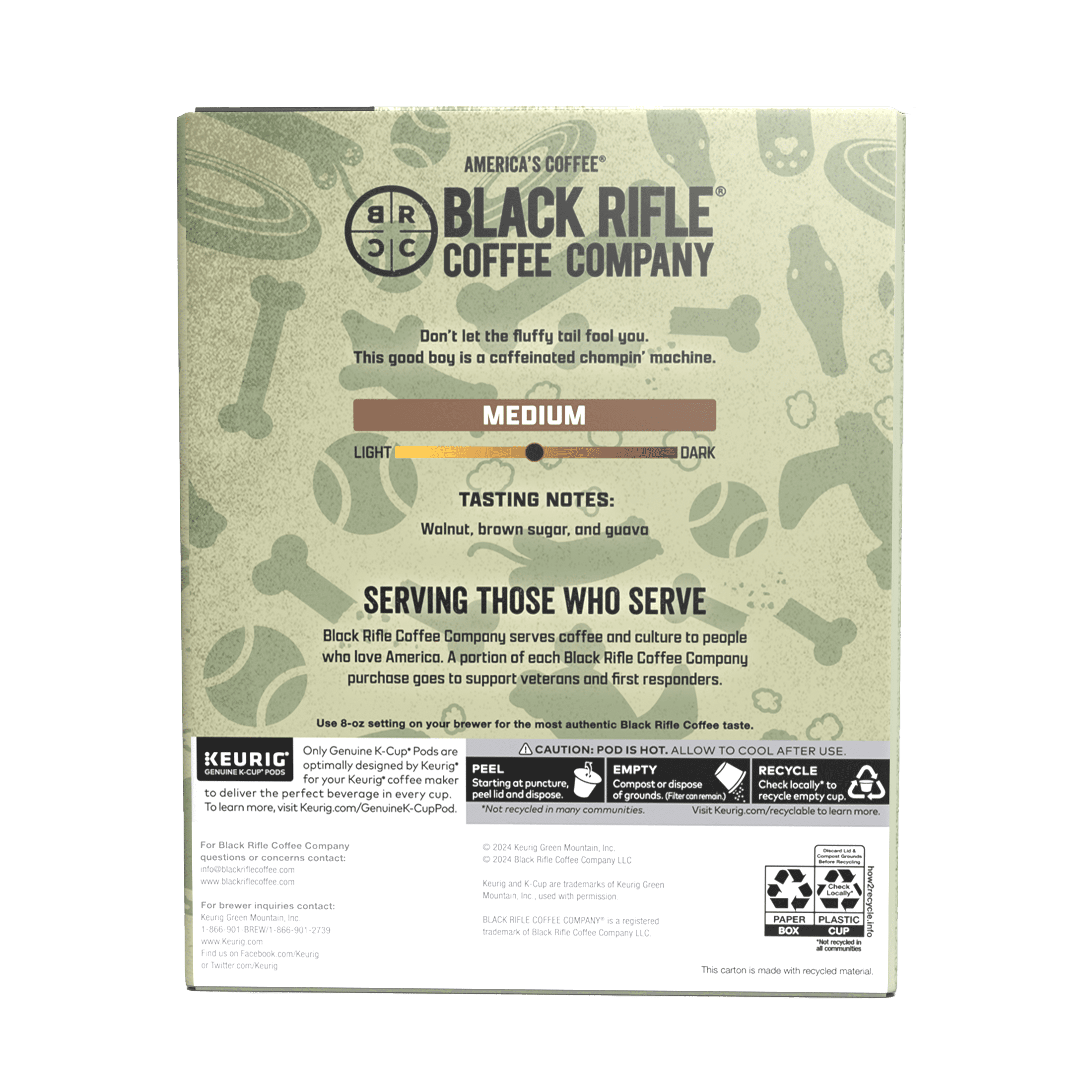 (4 pack) Black Rifle Coffee Company Fur Missile K-Cup Pods, Medium Roast, 22 Ct