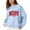 Light Blue, variant on Fiaer Merry Womens Sweater Christmas Oversized Crew Neck Knitted Pullover Long Sleeve Loose Fit Trendy Warm Casual Xmas Tops White XL