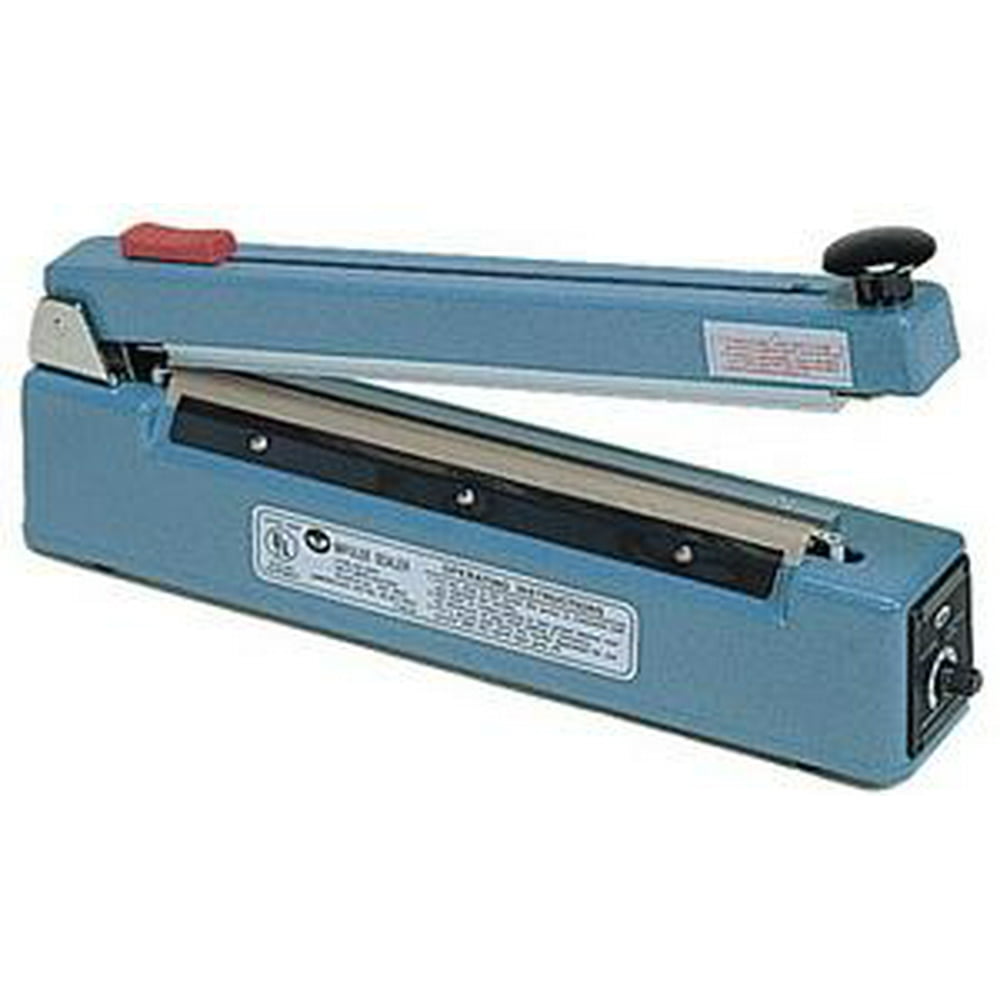 AIE 300C Hand Operated Impulse Sealer & Cutter, Manual Bag Sealer with 2mm Seal Width, 12 inch