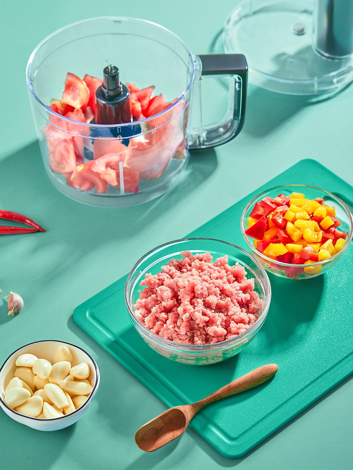 Food Processor, 12 Cup, 2-in-1 Feed Chute Food Chopper & Meat Grinder, 500 W Upgarde Motor