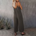 thumbnail image 4 of Baqcunre Jumpsuits for Women Women's Loose Sleeveless Jumpsuits Strap Stretchy Long Pant Romper Jumpsuit with Pockets Jumpsuits for Women Dressy One Piece Jumpsuits for Women, 4 of 6