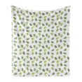 thumbnail image 1 of Jungle Leaves Soft Flannel Fleece Throw Blanket, Palm Leaf Silhouettes Pattern Hawaiian and Beachy Island Theme, Cozy Plush for Indoor and Outdoor Use, 50" x 70", Lime Green Olive Green, by Ambesonne, 1 of 6