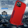 thumbnail image 5 of for iPhone 13 Pro Max Case, Dual Layers Shell Hard PC + Soft TPU Back Shell Heavy Duty Military Drop Protection Rugged Shockproof Hybrid Case for iPhone 13 Pro Max, Red/Rose, 5 of 7
