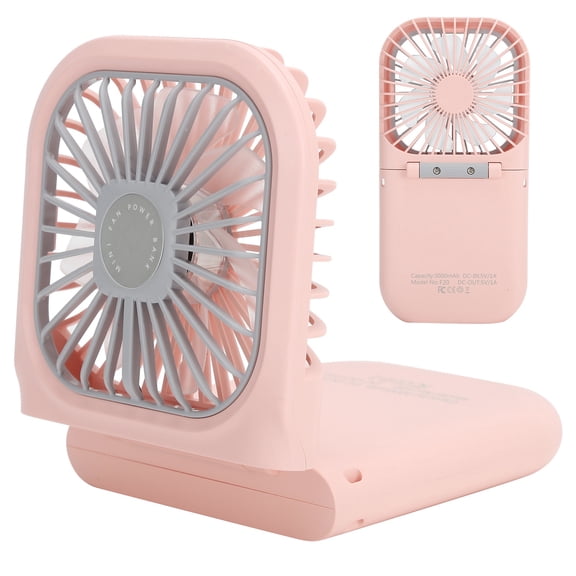 NFTIGB Hanging Neck Fan Mini Portable Folding 180° Personal Fan, 3 Speed Adjustable Quiet USB Rechargeable 3000mAh Battery Operated Desk Fan for Home Office Travel Outdoor, Pink (6.3 x 3.1 in)
