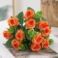 thumbnail image 3 of Fake Mini Rose Silk Flowers - Faux Roses Arrangements, UV-Resistant No-Fade Artificial Plants, Realistic Silk Roses for Home Living Room Dining Table Decor, 3 of 4