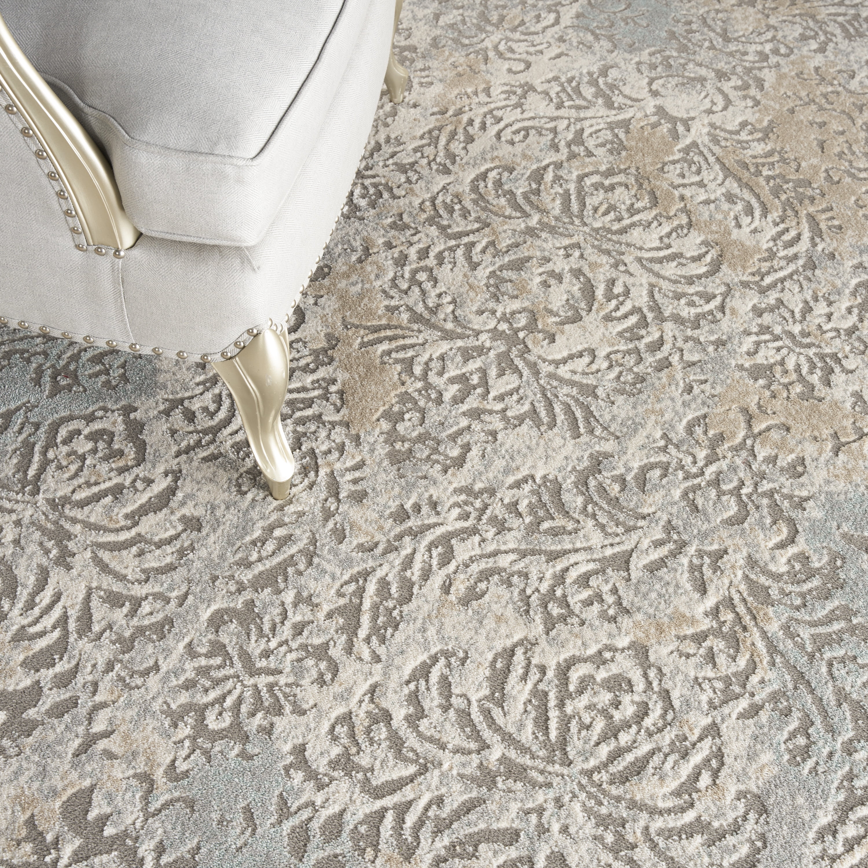 Nourison Soma Modern French Country Grey/Ivory 9' x 12' Area Rugs