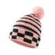 thumbnail image 1 of RV Gorro tejido con bolas de piel para mujer Gorro cálido a rayas de otoño e invierno (rosa) oso de fresa Electrónica, 1 of 3