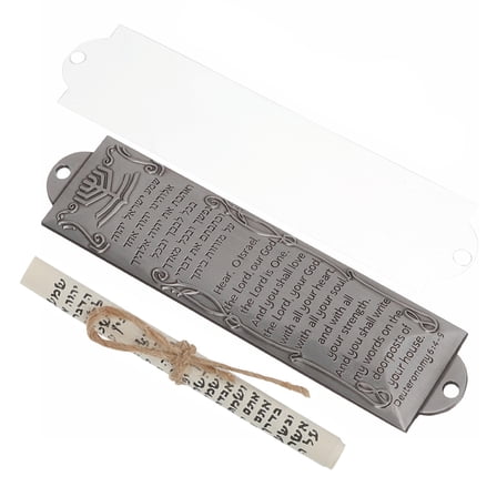 1 Set of  Metal Commandment Mezuzah Front Door Mezuzah Religious Gatepost Mezuzah With Scroll