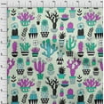 thumbnail image 4 of oneOone Cotton Cambric Mint Fabric Cactus Craft Projects Decor Fabric Printed By The Yard 56 Inch Wide-9M, 4 of 6