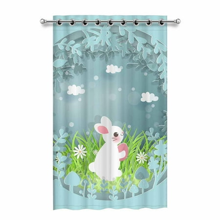 Mkhert Happy Easter Blackout Window Curtain Drapes Bedroom Living