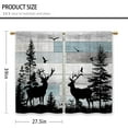 thumbnail image 2 of Farmhouse Forest Cabin Kitchen Curtains Rustic Blue Wooden Small Short Cafe Window Curtains Tree Country Deer Rod Pocket Bathroom Window Drapes Treatment Tier Curtains 2 Panels (27.5x36 Inch), 2 of 6