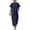 Navy, variant on Noric Women Short Sleeve Maxi Dresses Casual Crew Neck Button Down Front with Pockets Loose Fit Long Dresses