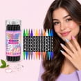 thumbnail image 2 of 12Pcs 24 Colors Dual-End Nail Art Pens Set with 10ml Adhesive, Precision Nail Painting Pens for DIY Nail Art & Decoration, Quick-Drying & Travel-Friendly, Gift for Women, 15ml Each + 10ml Adhesive, 2 of 8