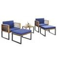 thumbnail image 7 of Aimee Lii 5 Pieces Patio Acacia Wood Conversation Set with Cushioned, Patio Table and Chairs Set, Outdoor Patio Set, Navy, 7 of 7