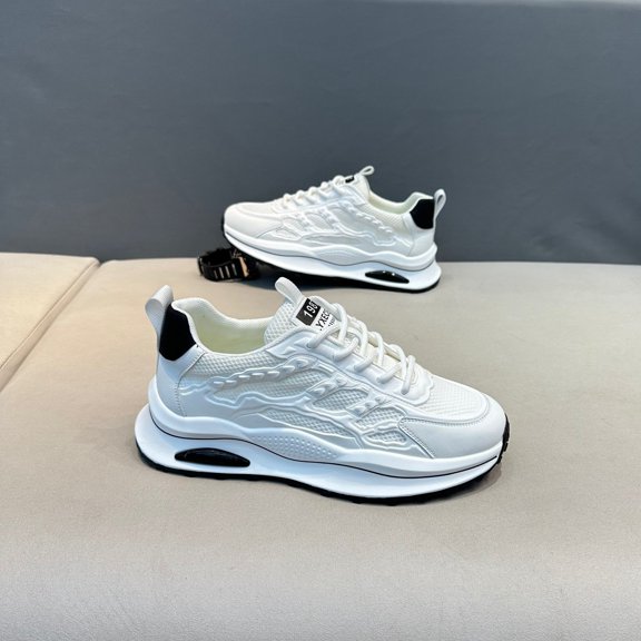Men's Breathable Mesh Sneakers - Lightweight Non-Slip Sole & Cushioned Insole, Low-Top Lace-Up Athletic Suitable for Gym,, Casual Attire, - Casual Design with Sole for Fitness and Daily Use