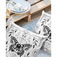thumbnail image 2 of Pack of 2 Outdoor Pillow Covers, Black and White Frame Butterfly Sun Moon Waterproof Square Throw Pillowcase Cushion Decorative Pillow Covers for Couch Patio Tent, 24x24 in, 2 of 6