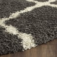 thumbnail image 4 of SAFAVIEH Daley Geometric Plush Shag Area Rug, Dark Grey/Ivory, 6' x 6' Round, 4 of 9