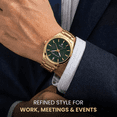 thumbnail image 3 of Geoffrey Beene Men's Gold Stainless Steel Dress Watch Classic Quartz, Elegant Design, Water-Resistant, 3 of 6