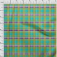 thumbnail image 3 of oneOone Cotton Jersey Turquoise Blue Fabric Madras Check Sewing Craft Projects Fabric Prints By Yard 58 Inches Wide, 3 of 4