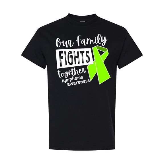 Inktastic Our Family Fights Together Lymphoma Awareness Lime Ribbon T-Shirt