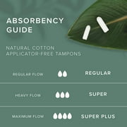 Veeda Natural Cotton Tampons, Super Absorbency, Non-Applicator, Unscented, 32 Count